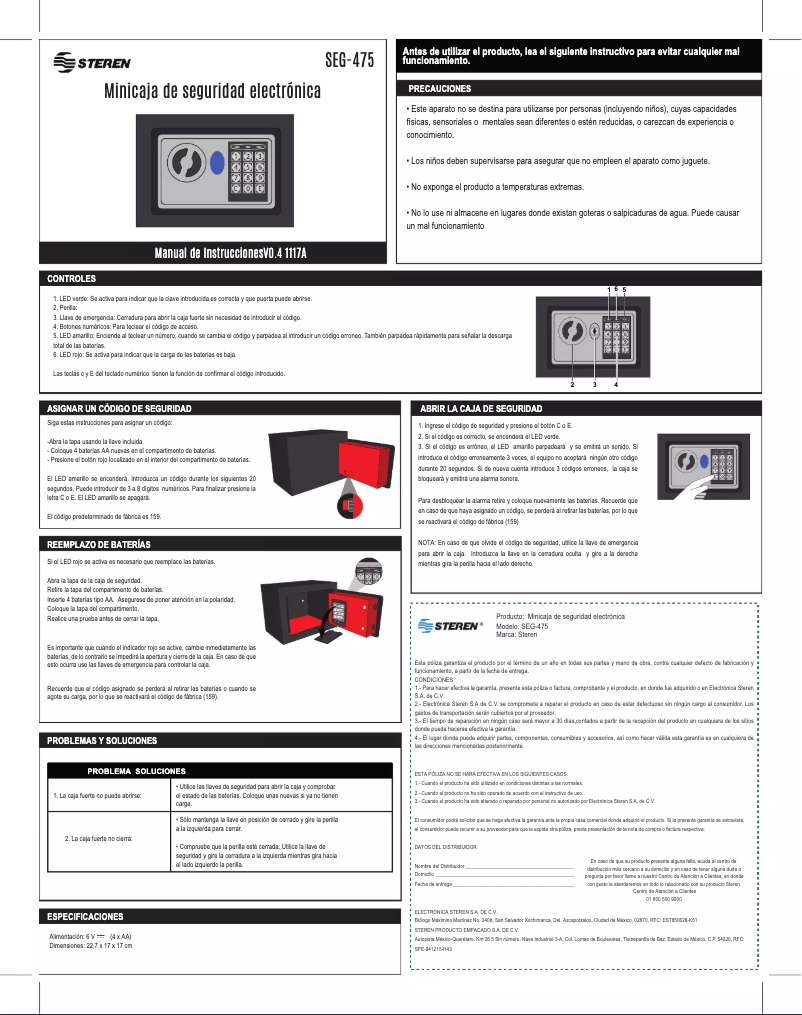 Image de la première page du manuel de l'appareil SEG-475