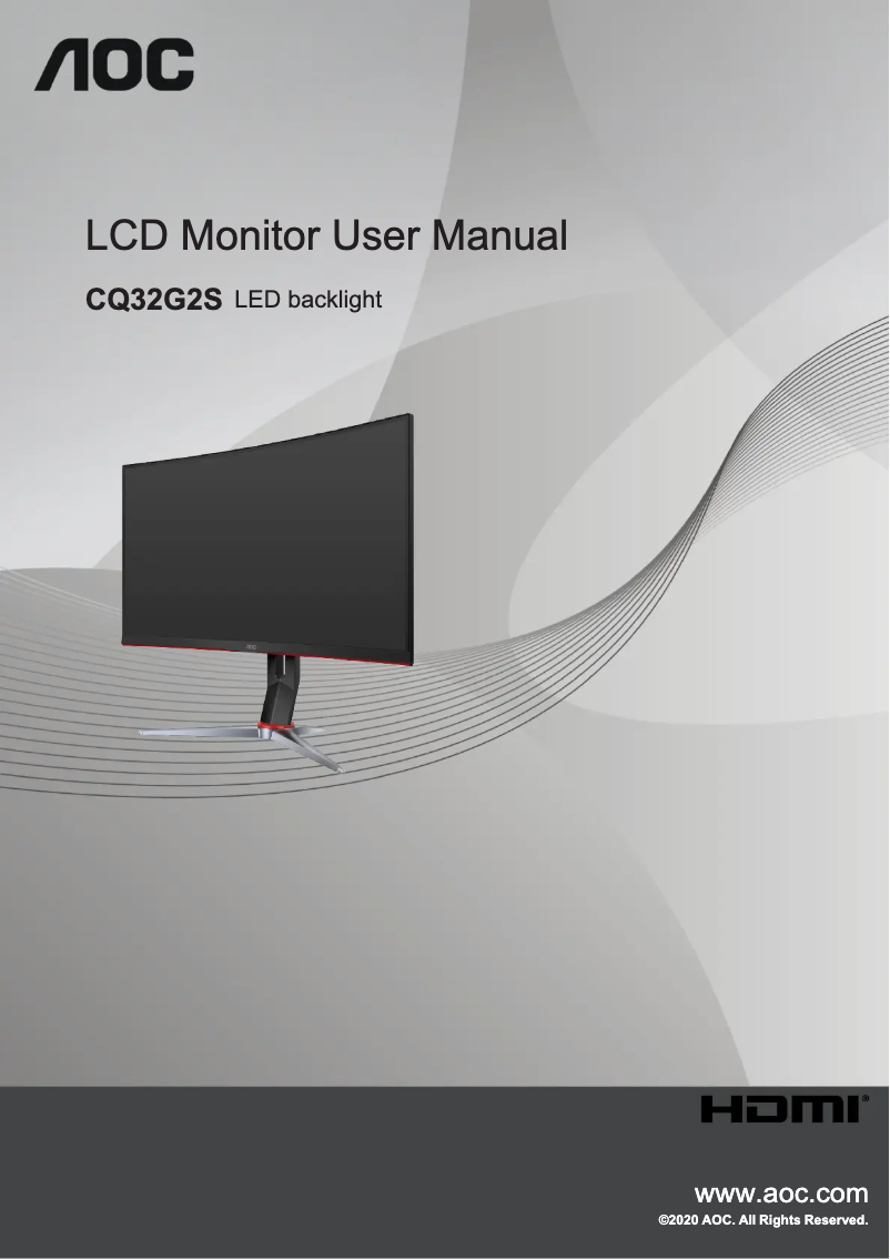 Page n°1 - Manuel utilisateur AOC CQ32G2S
