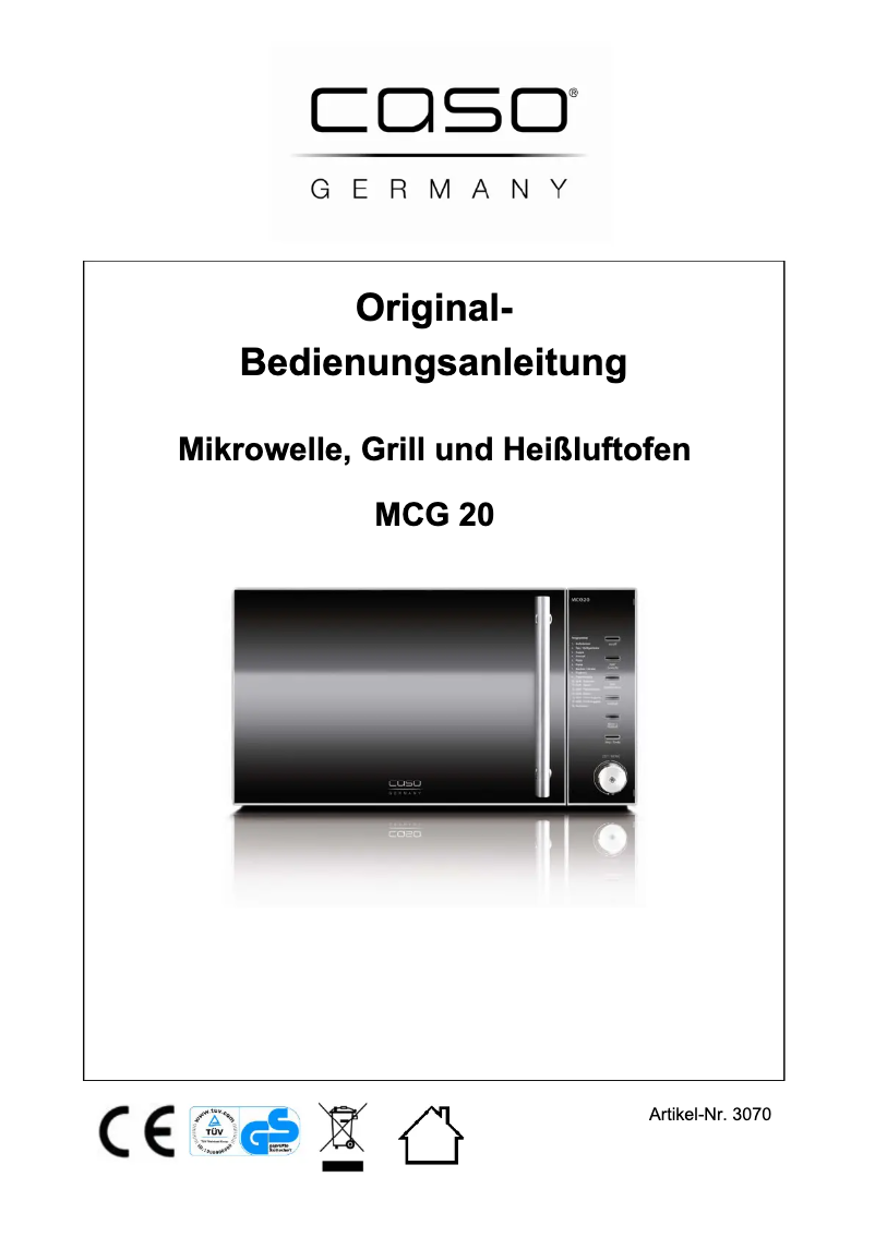 Image de la première page du manuel de l'appareil MCG 20