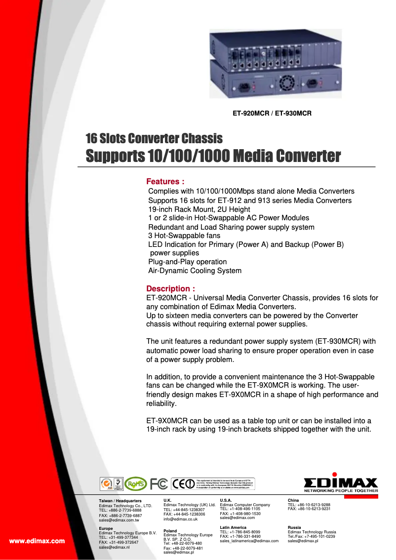 Página 1 del manual Manual de usuario Edimax ET-930MCR