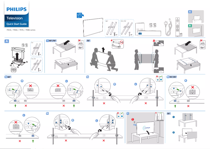 Page 1 of the manual Quick Start Guide Philips 70PUN7966