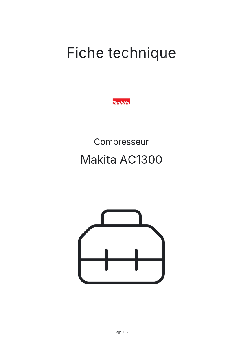 Image de la première page du manuel de l'appareil AC1300