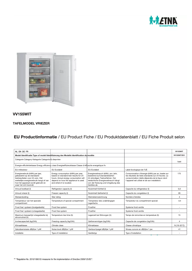 Image de la première page du manuel de l'appareil VV555WIT