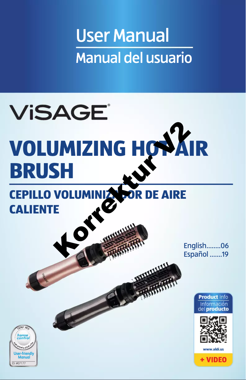 Page n°1 - Manuel utilisateur Visage Volumizing Hot Air Brush HB-850