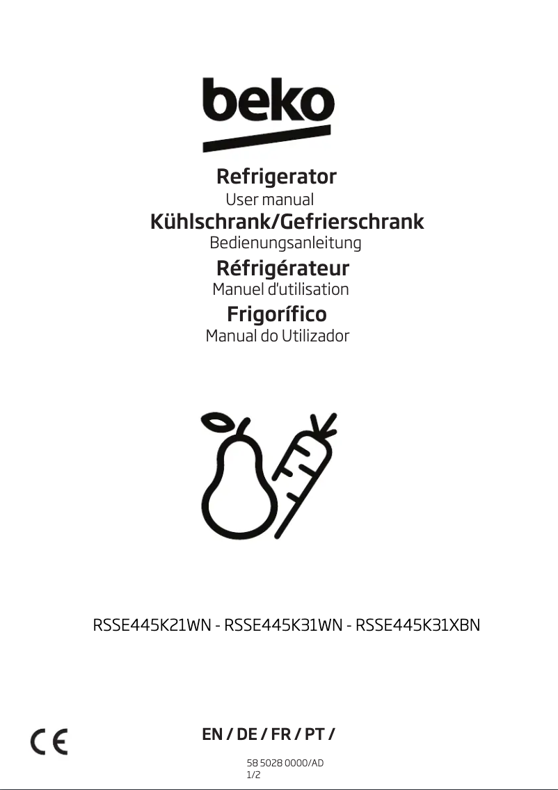 Image de la première page du manuel de l'appareil RSSE445K31XBN