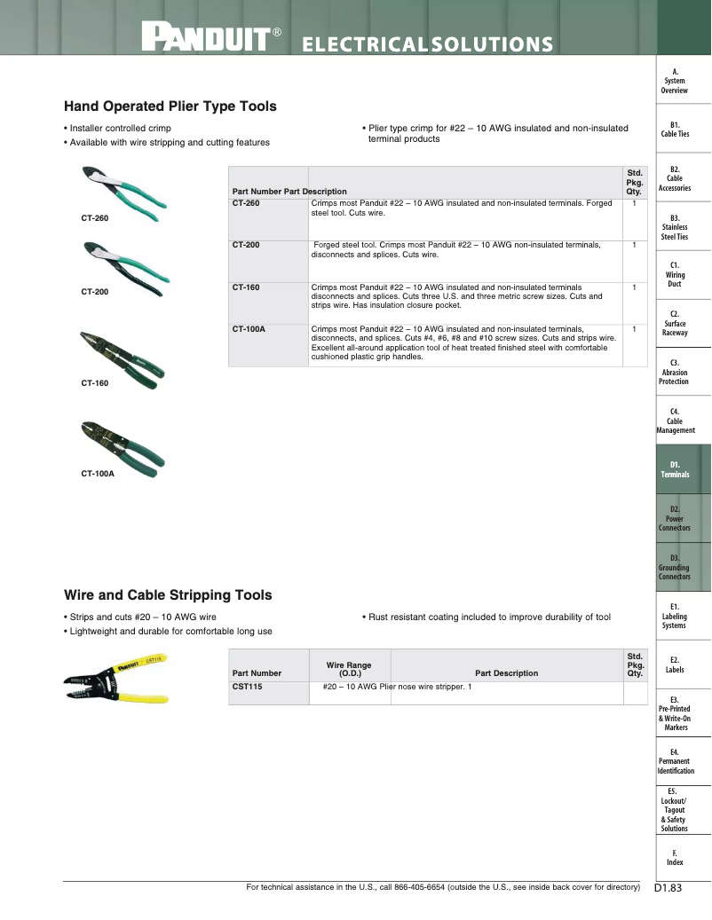 Page 1 de la notice Catalogue Panduit CT-260