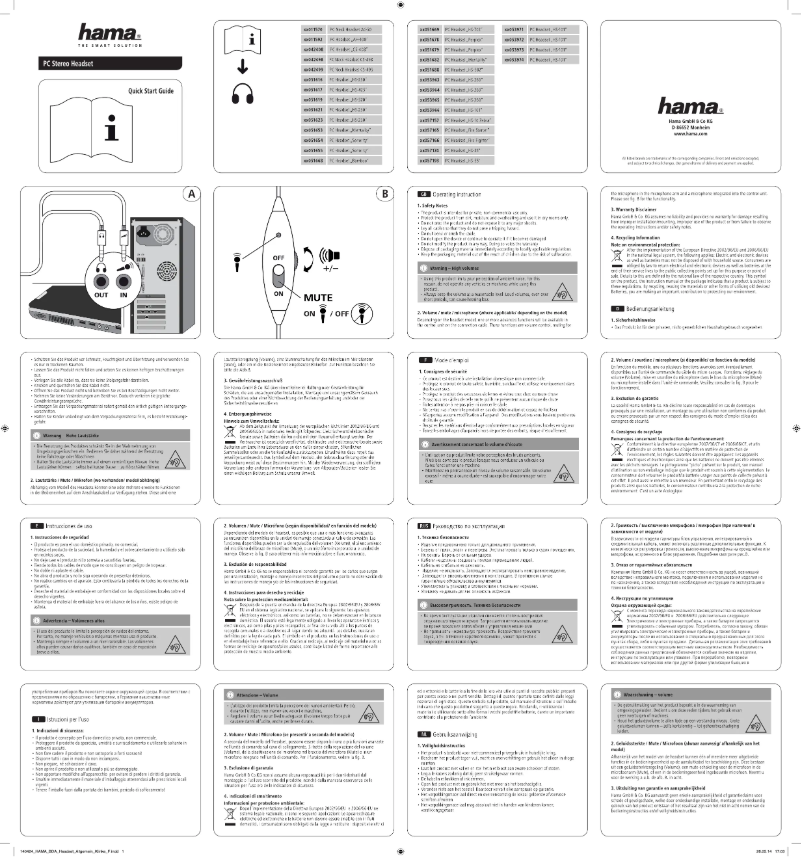 Page n°1 - Manuel utilisateur Hama Bamboo