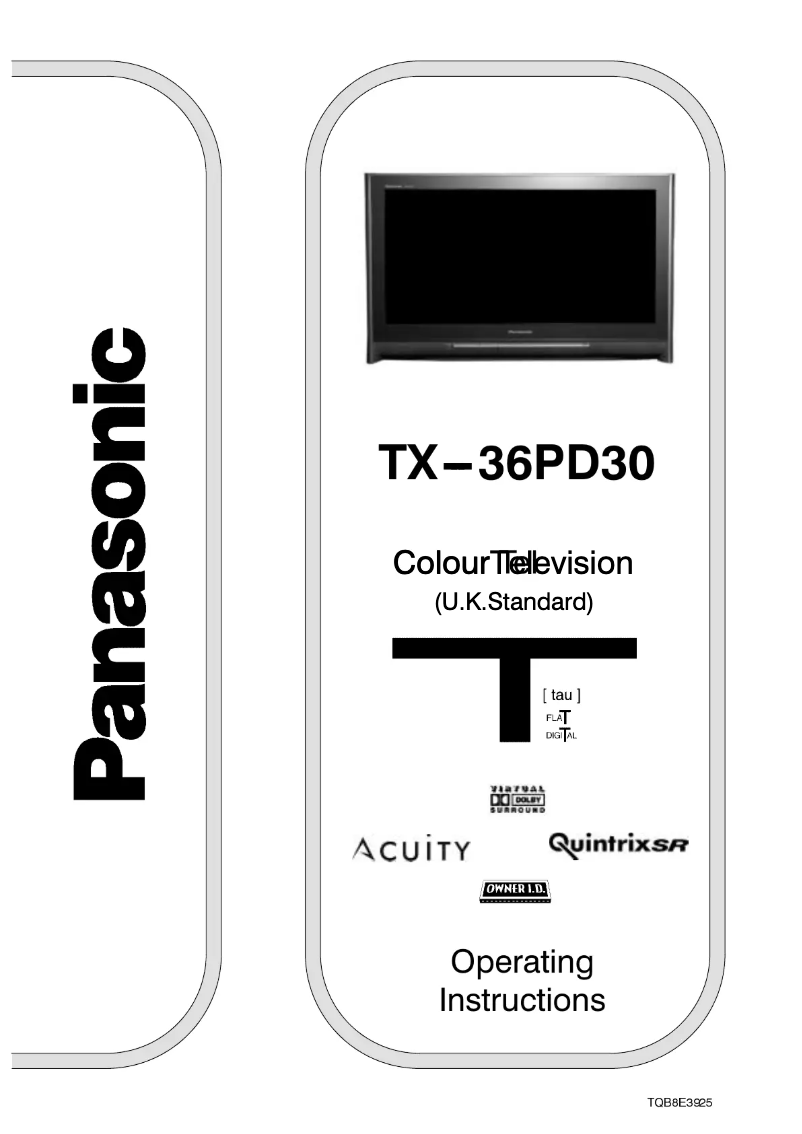 Page 1 of the manual User Manual Panasonic TX-36PD30