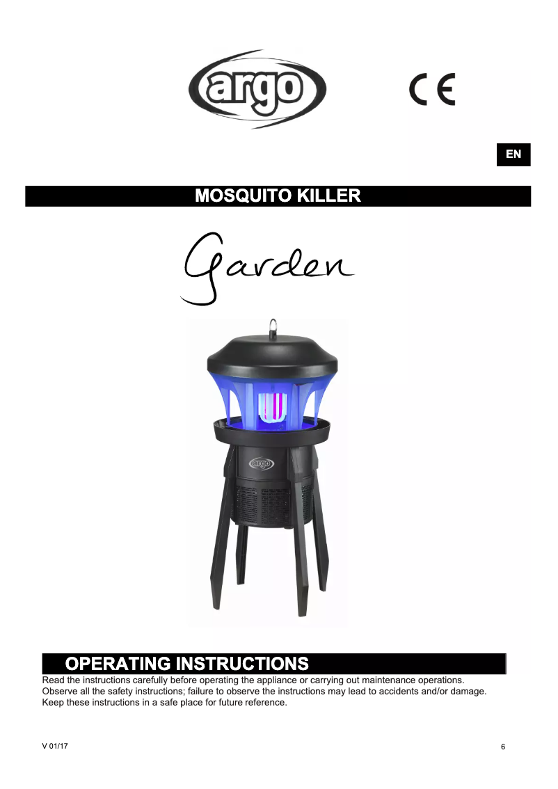 Image de la première page du manuel de l'appareil Garden