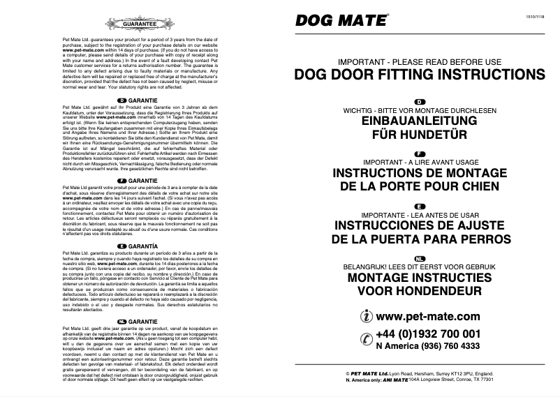 Page 1 de la notice Manuel utilisateur Closer Pets Dog Mate 215W