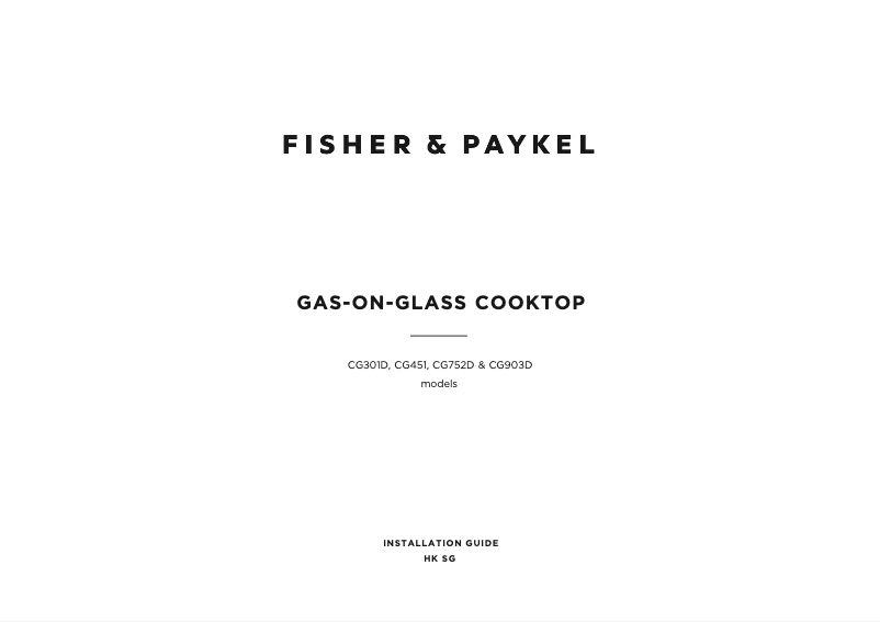Page n°1 - Guide d'installation Fisher & Paykel CG451DLPGB1