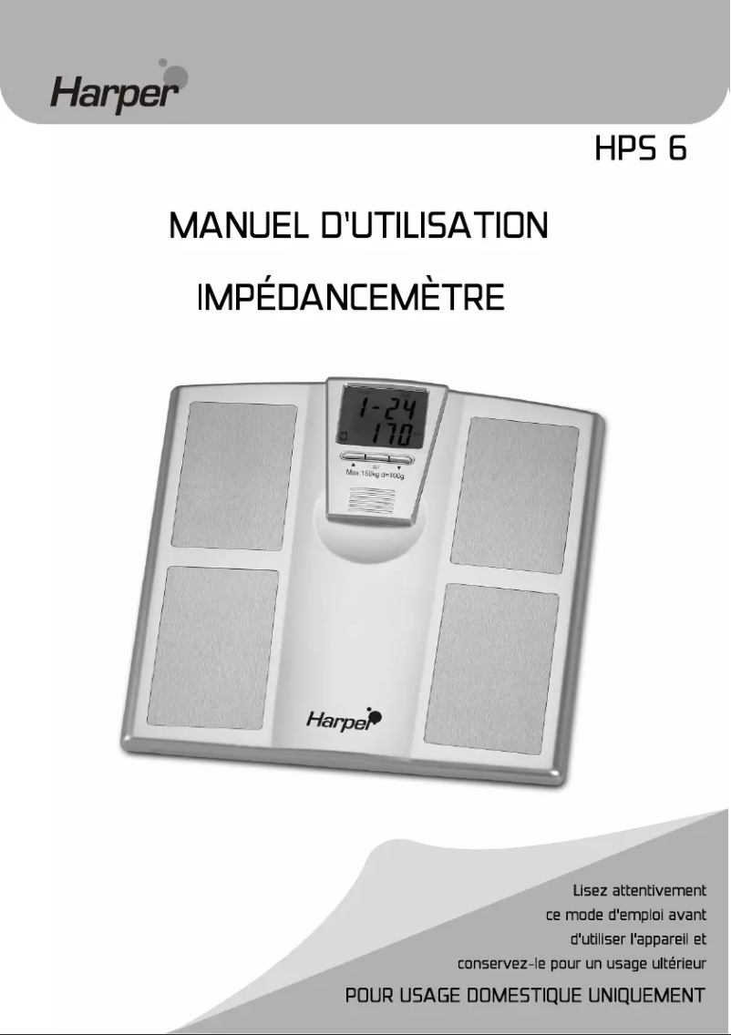 Page 1 de la notice Manuel utilisateur Harper HPS6
