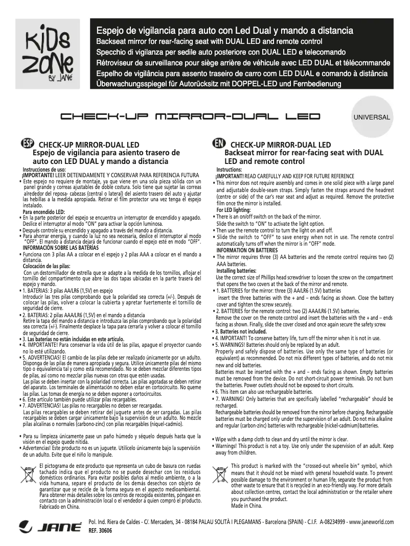 Image de la première page du manuel de l'appareil Led Mirror