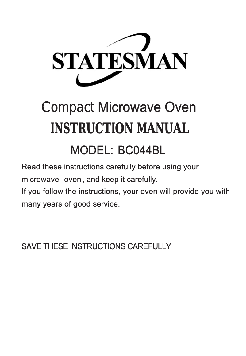 Page 1 de la notice Manuel utilisateur Statesman BC044BL