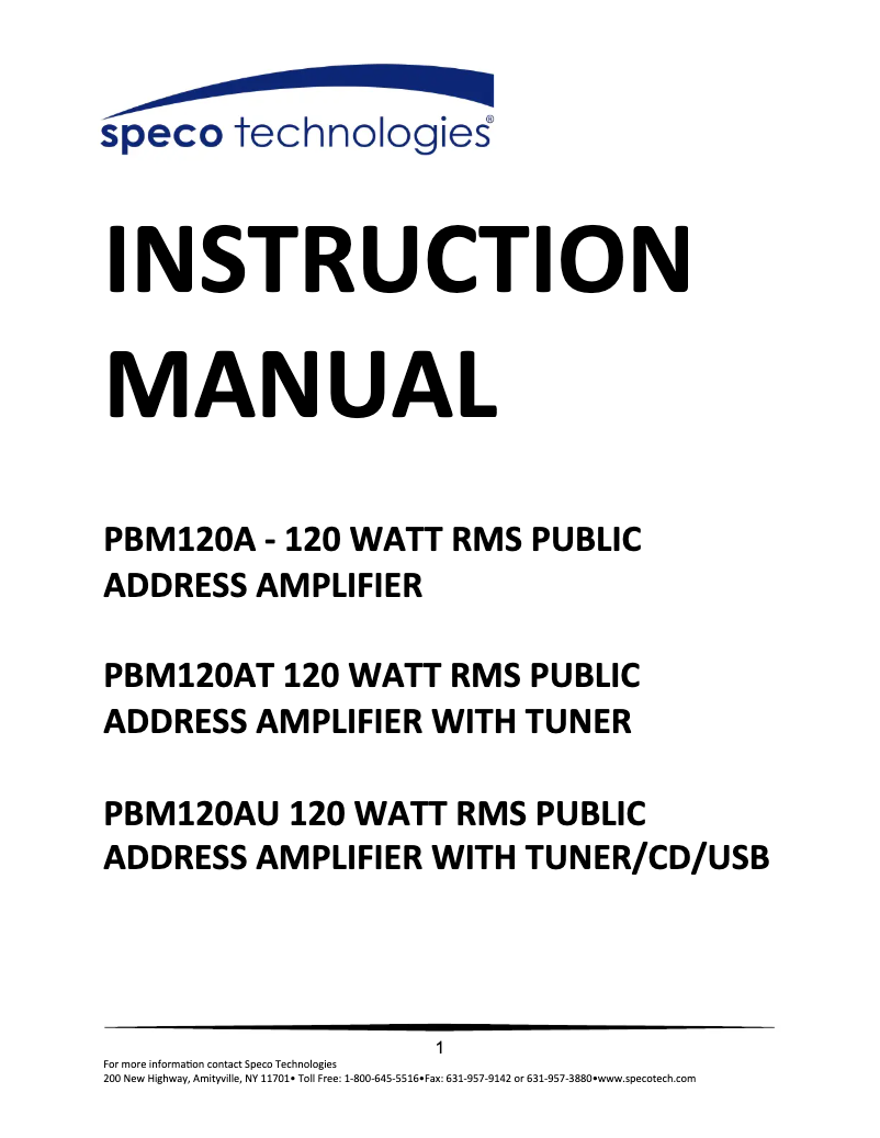 Imagen de la primera página del manual del dispositivo PBM120A