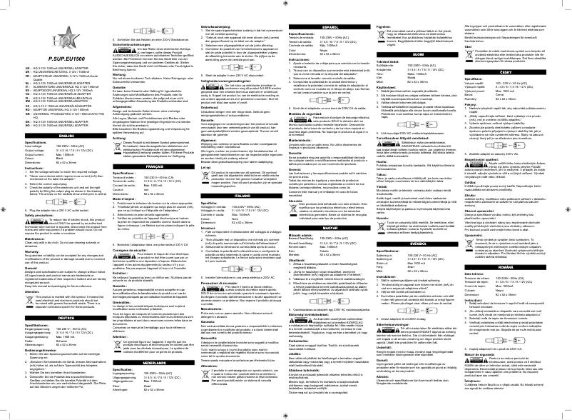 Image de la première page du manuel de l'appareil P.SUP.EU1500