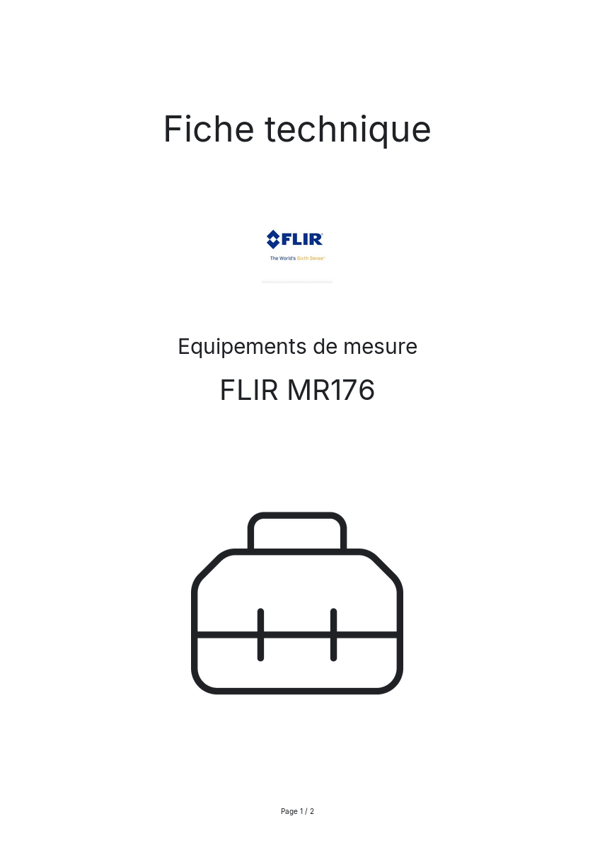 Page n°1 - Fiche technique FLIR MR176