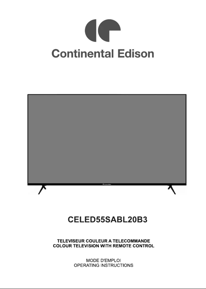 Page n°1 - Manuel utilisateur Continental Edison CELED55SABL20B3
