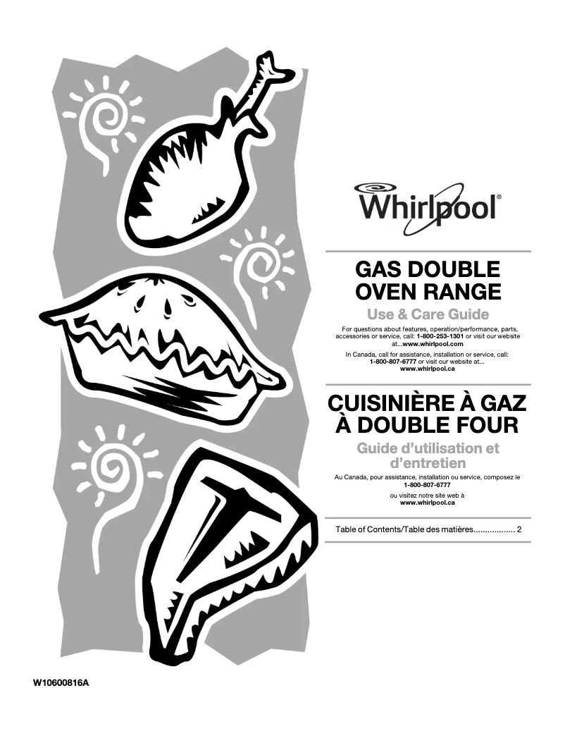 Page 1 de la notice Manuel d'utilisation et d'entretien Whirlpool WGG555S0BW