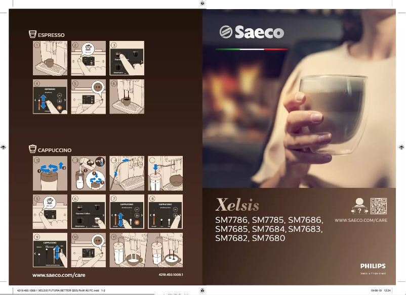 Image de la première page du manuel de l'appareil Saeco Xelsis SM7683