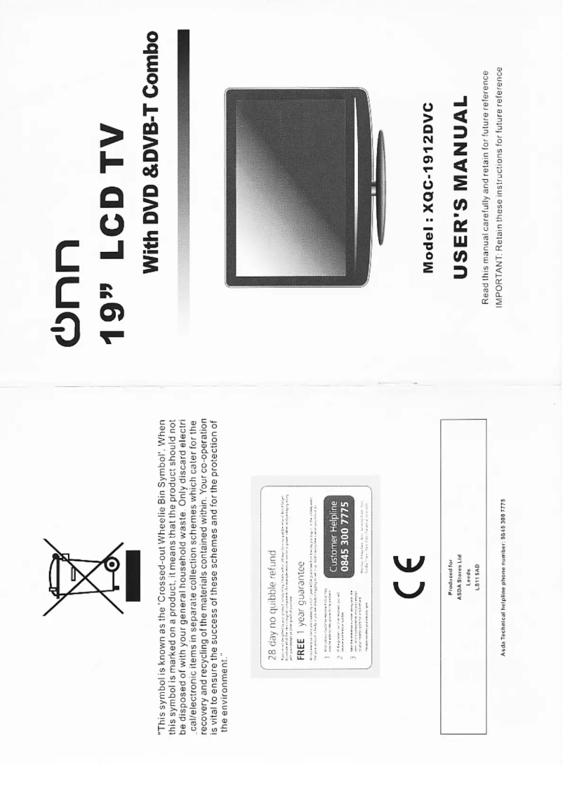 Page n°1 - Manuel utilisateur Onn XQC-1912DVC