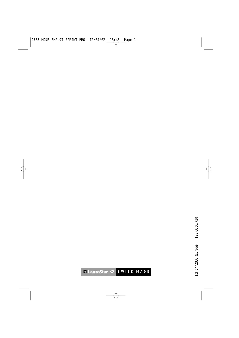 Image de la première page du manuel de l'appareil Pro