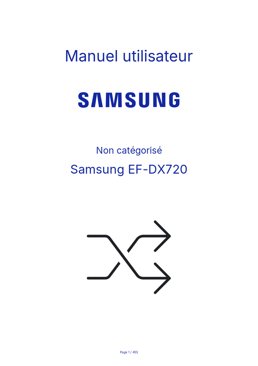 Image de la première page du manuel de l'appareil EF-DX720