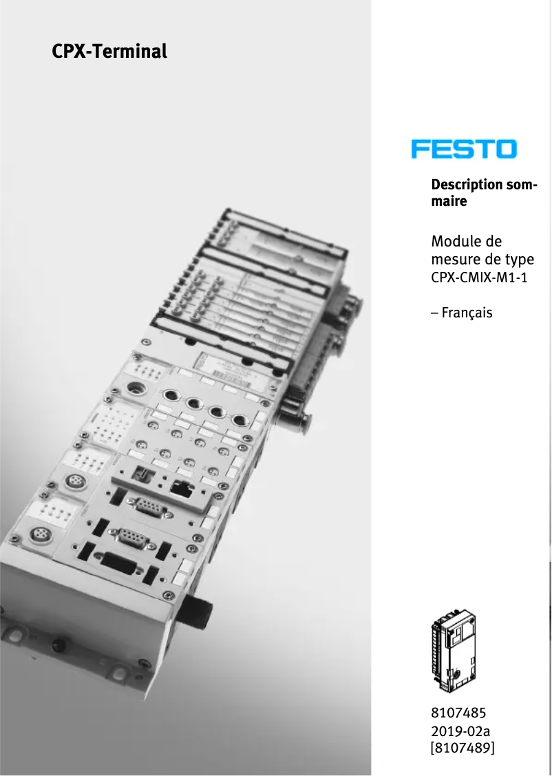 Page 1 de la notice Manuel utilisateur Festo CPX-CMIX-M1-1