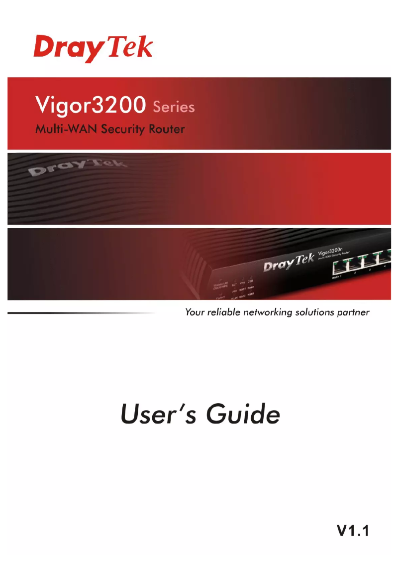 Page 1 de la notice Manuel utilisateur Draytek Vigor3200n
