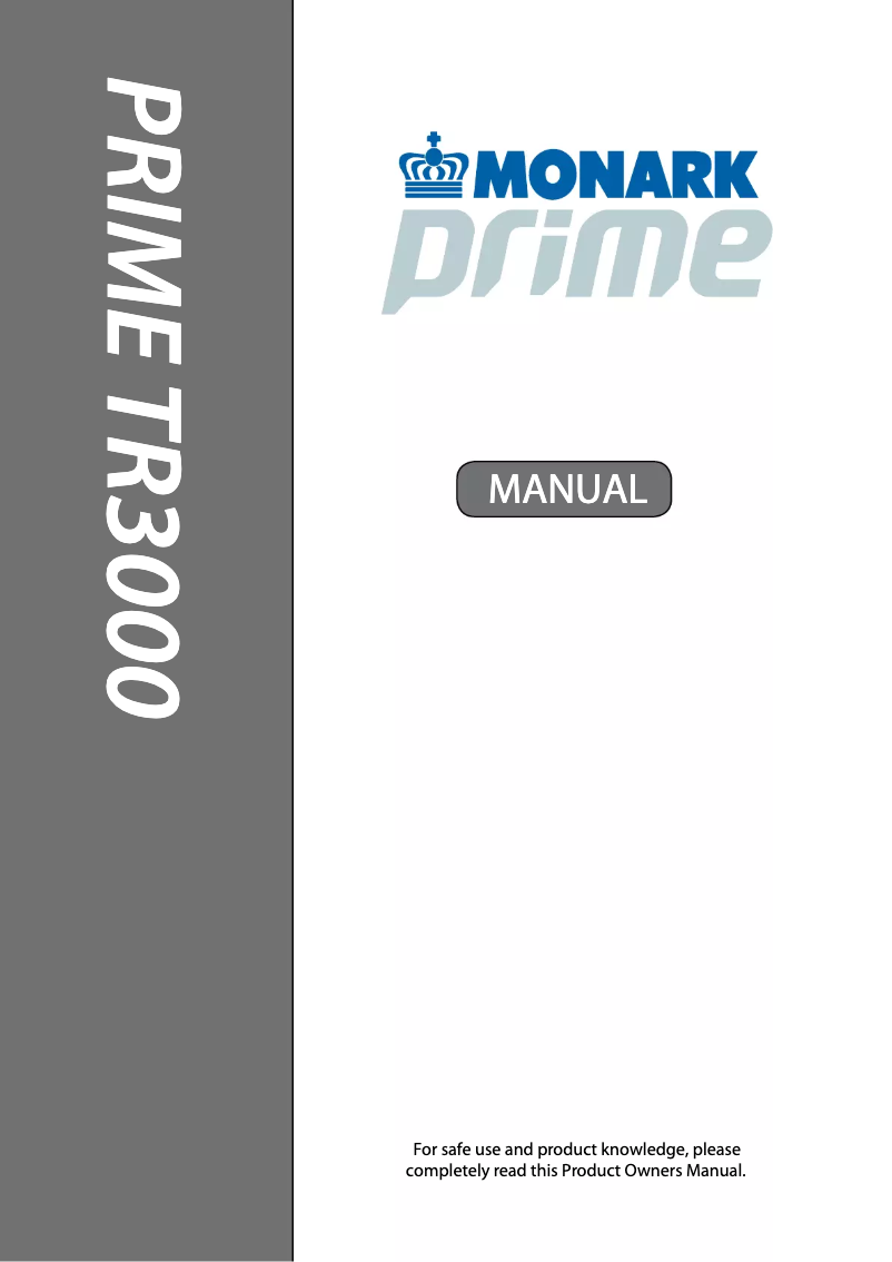 Page n°1 - Manuel utilisateur Monark TR3000 Prime