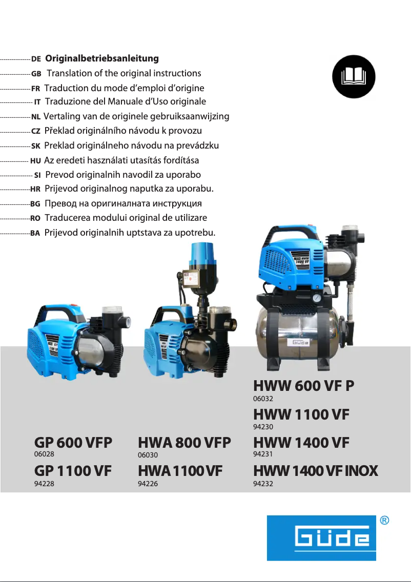 Page 1 de la notice Manuel utilisateur Güde 94228