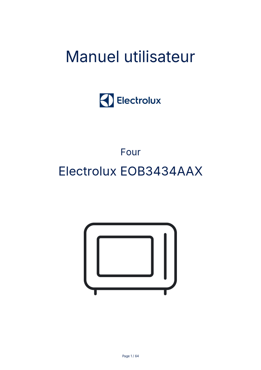 Image de la première page du manuel de l'appareil EOB3434AAX