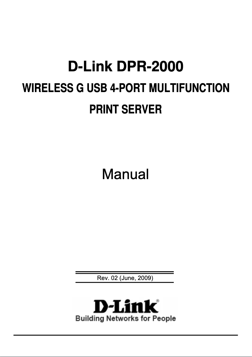 Page 1 de la notice Manuel utilisateur D-Link DPR-2000