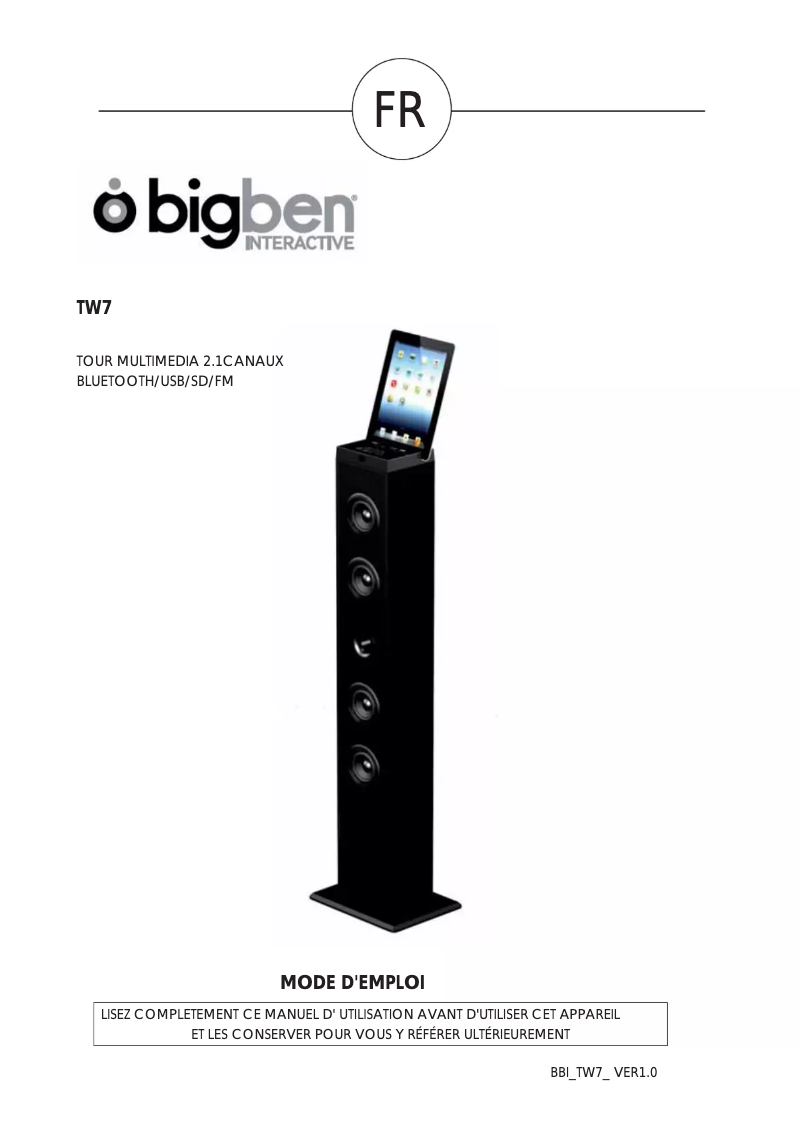 Página 1 del manual Manual de usuario Bigben Interactive TW7BALLERINE