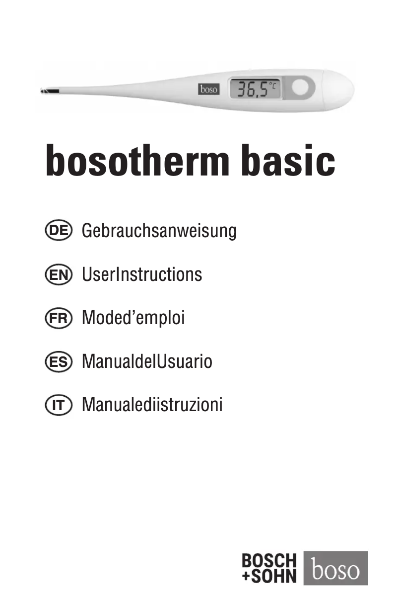 Page 1 de la notice Manuel utilisateur Boso Bosotherm Basic