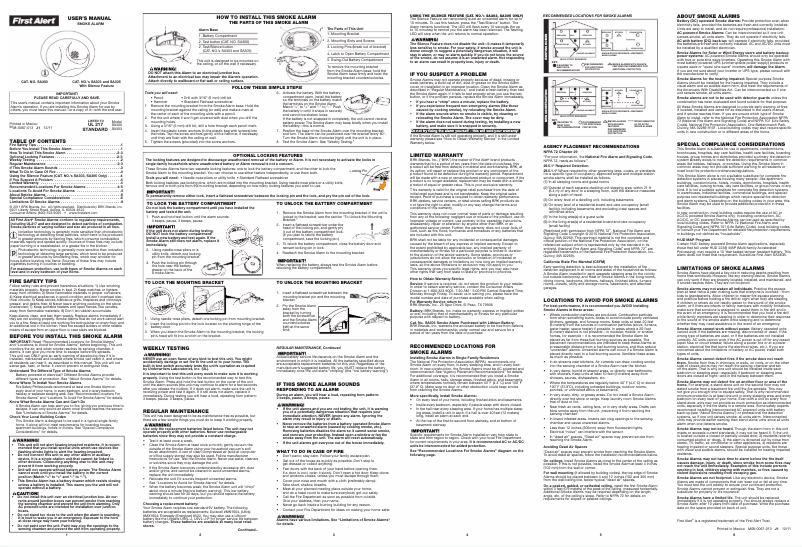 Image de la première page du manuel de l'appareil SA300