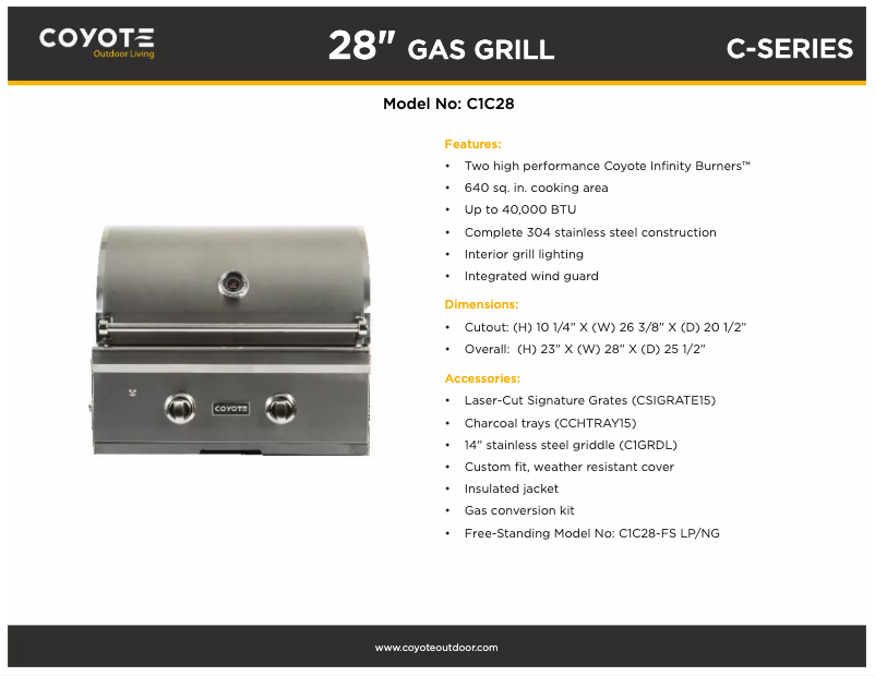 Página 1 del manual Ficha técnica Coyote C1C28NG-FS
