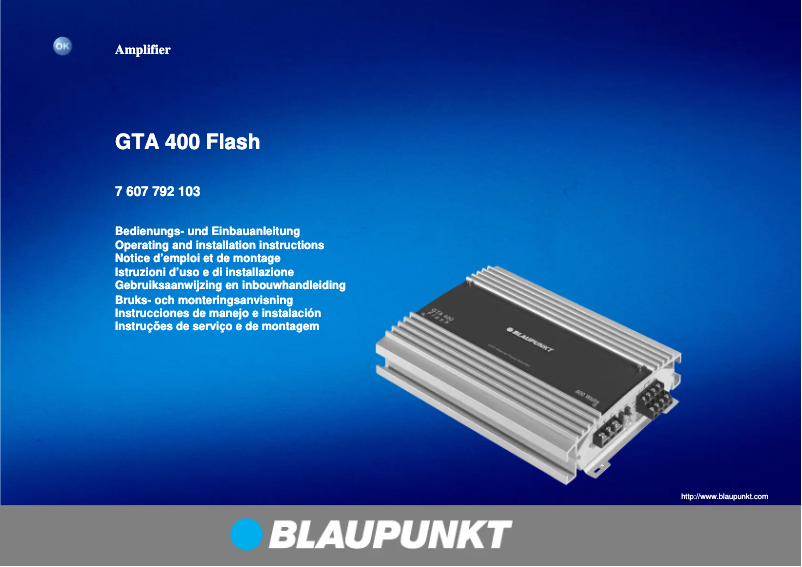 Page 1 de la notice Manuel utilisateur Blaupunkt GTA 400