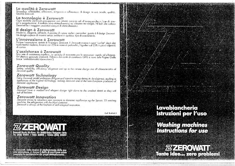 Page n°1 - Manuel utilisateur Zerowatt ESX 402 EURO