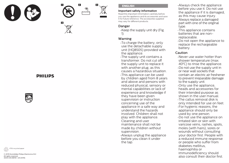 Page n°1 - Manuel utilisateur Philips SatinShave Prestige BRL175