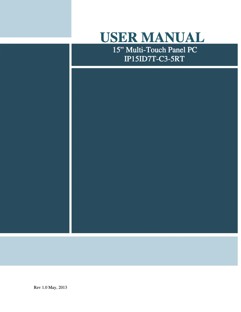 Image de la première page du manuel de l'appareil IP15ID7T-C3-5RT