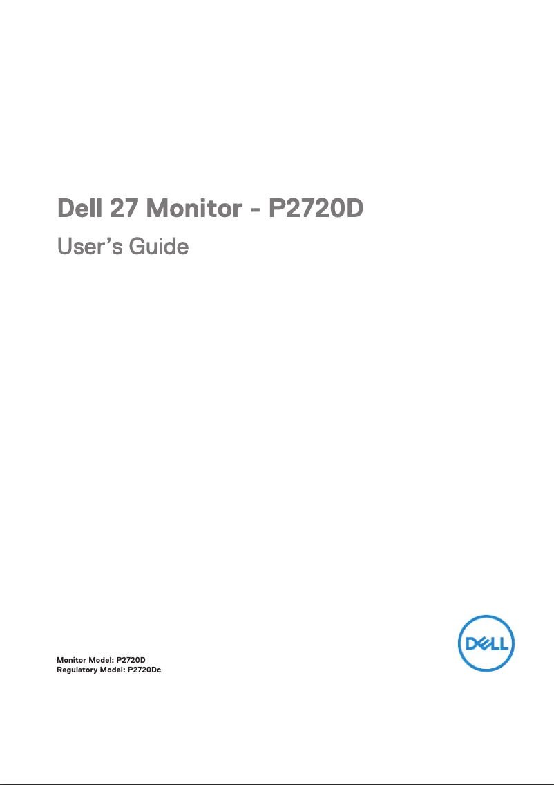 Page 1 de la notice Manuel utilisateur Dell Professional P2720D