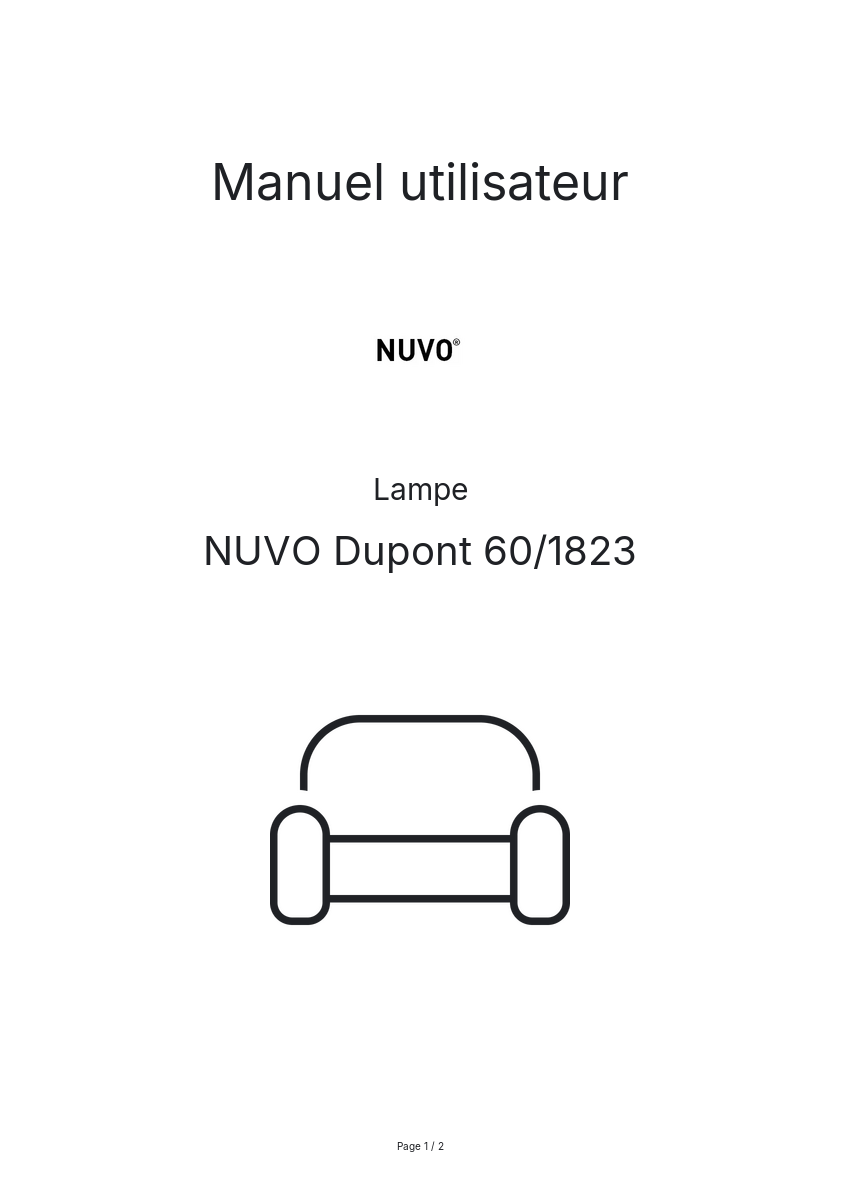 Page n°1 - Manuel utilisateur NUVO Dupont 60/1823