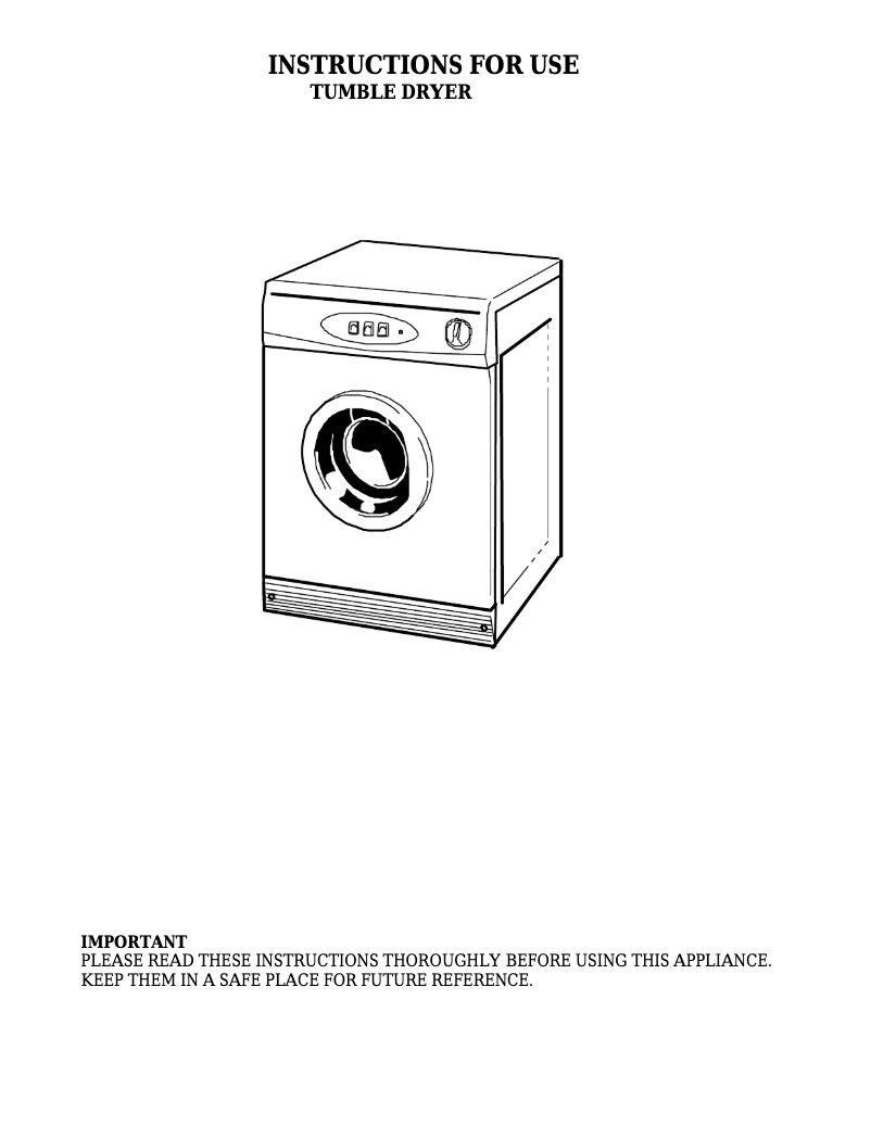 Page n°1 - Manuel utilisateur White Knight 85AW