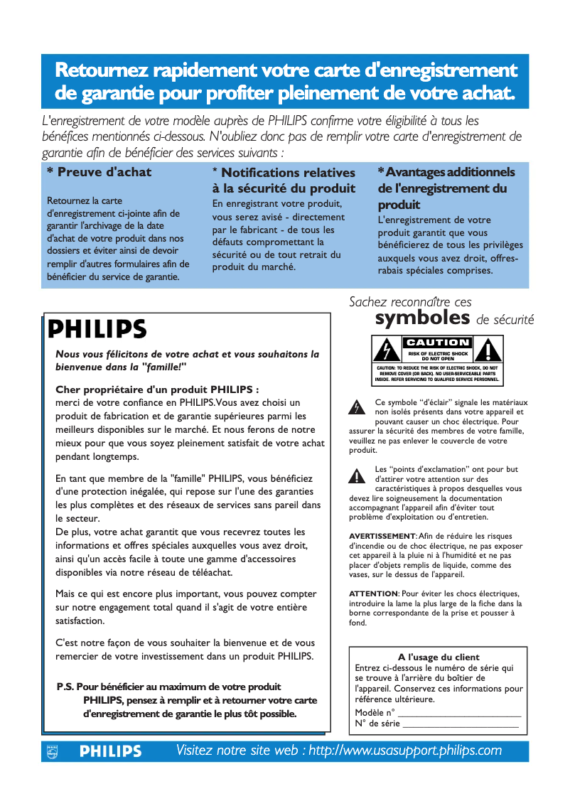 Page 1 de la notice Manuel utilisateur Philips 42PF7320A