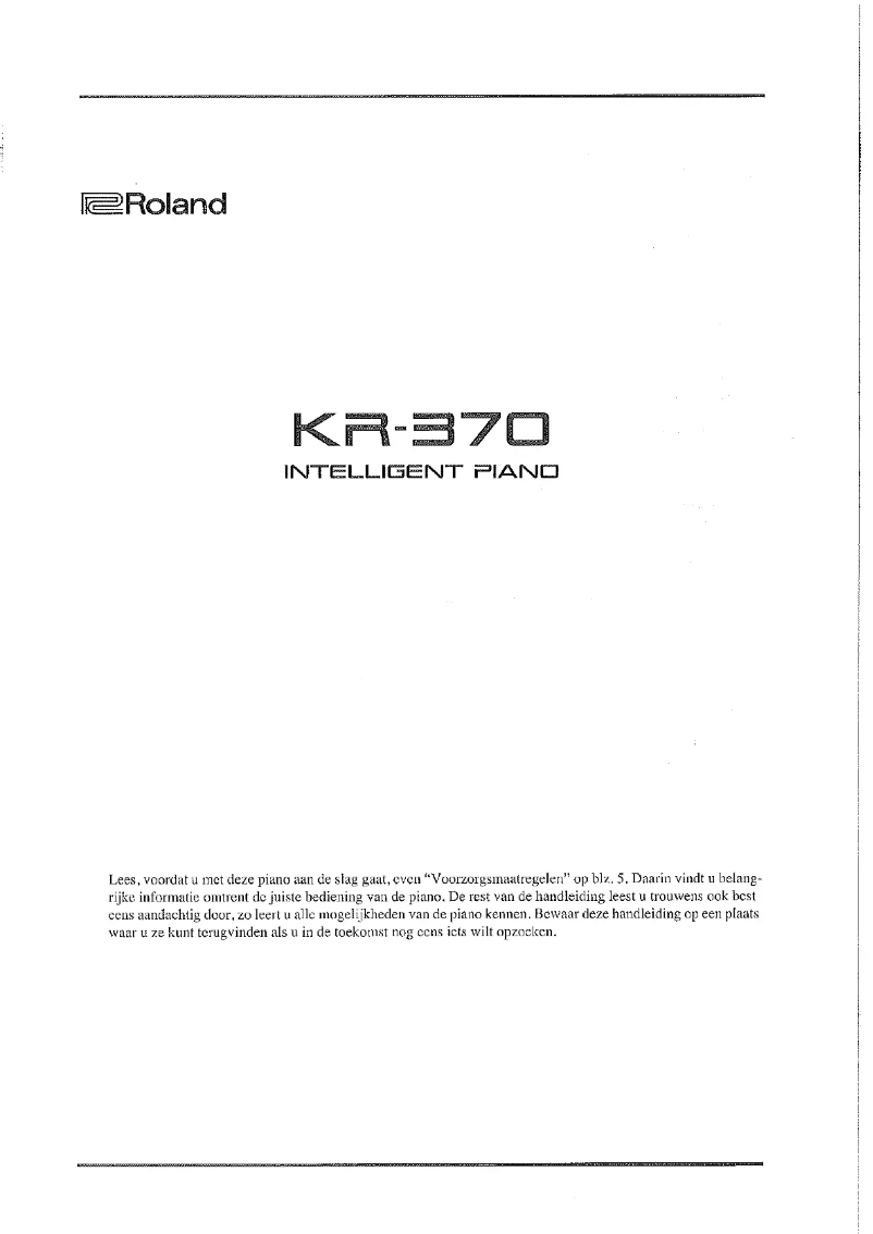 Page 1 de la notice Manuel utilisateur Roland KR-370