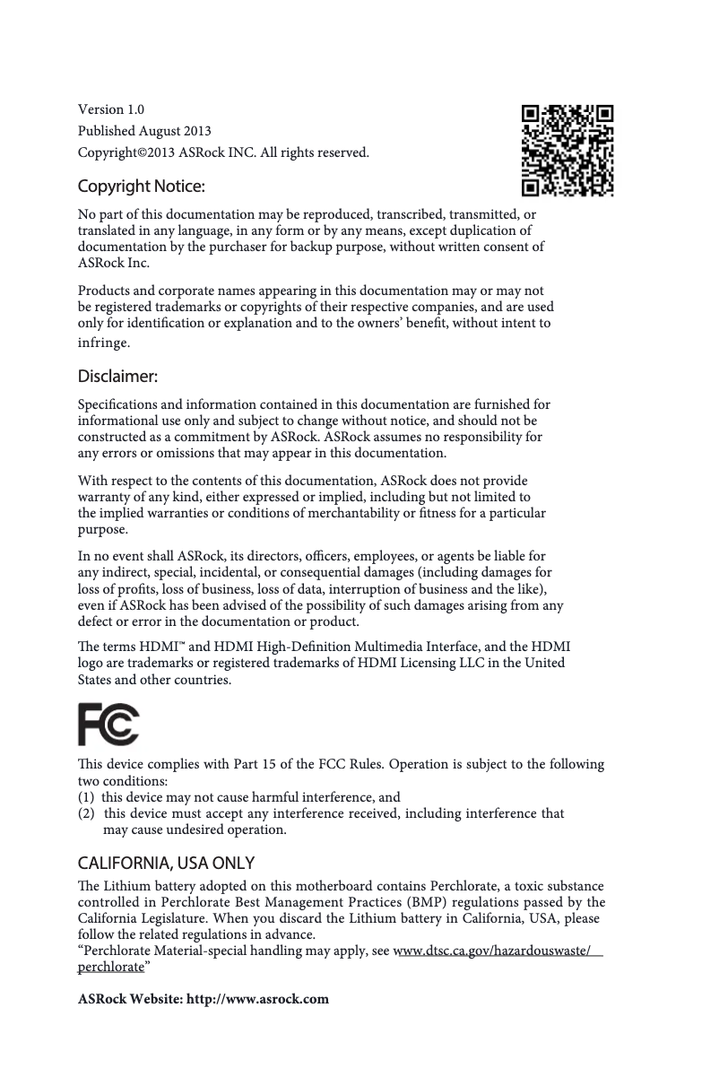 Image de la première page du manuel de l'appareil FM2A88X Pro+