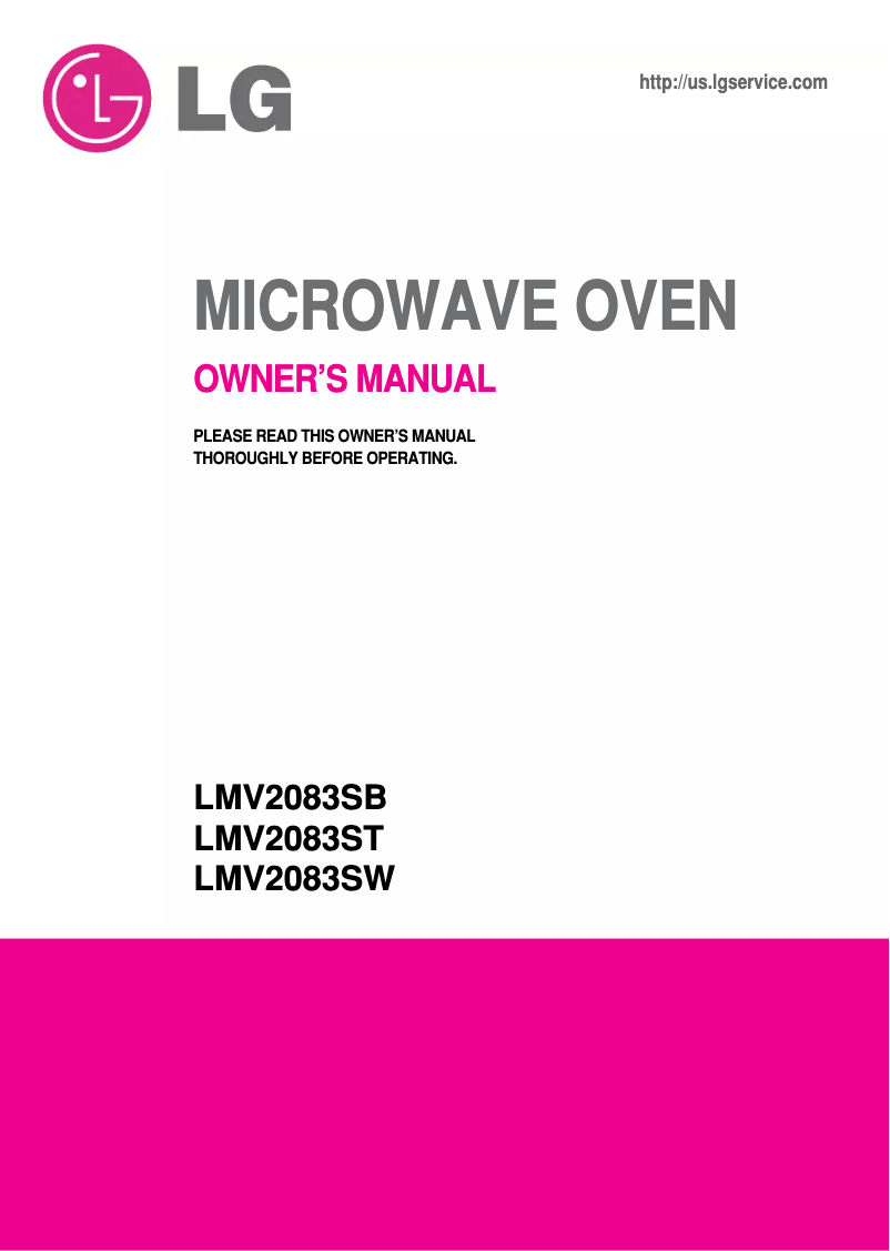 Page n°1 - Manuel utilisateur LG LMV2083SB