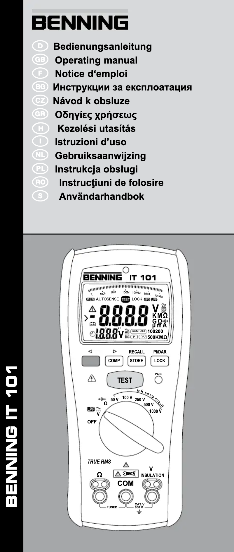 Page 1 de la notice Manuel utilisateur BENNING IT 101