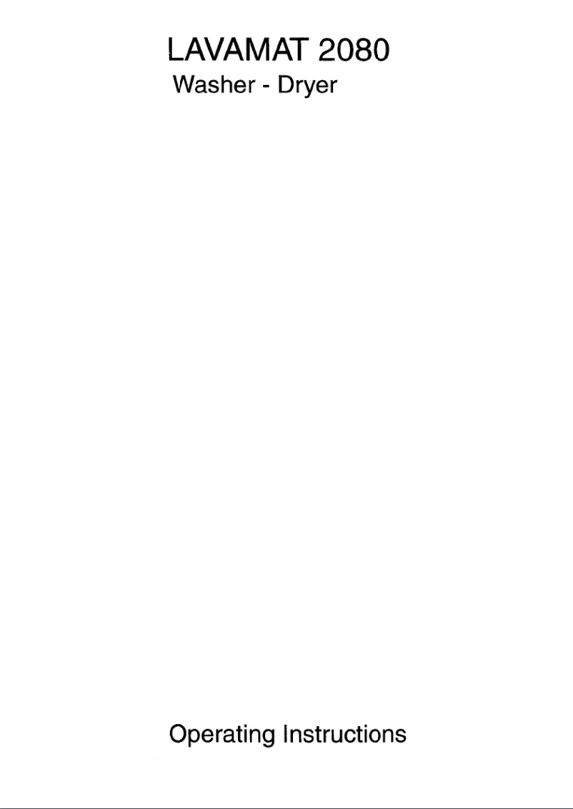 Page 1 de la notice Manuel utilisateur AEG Lavamat 2080